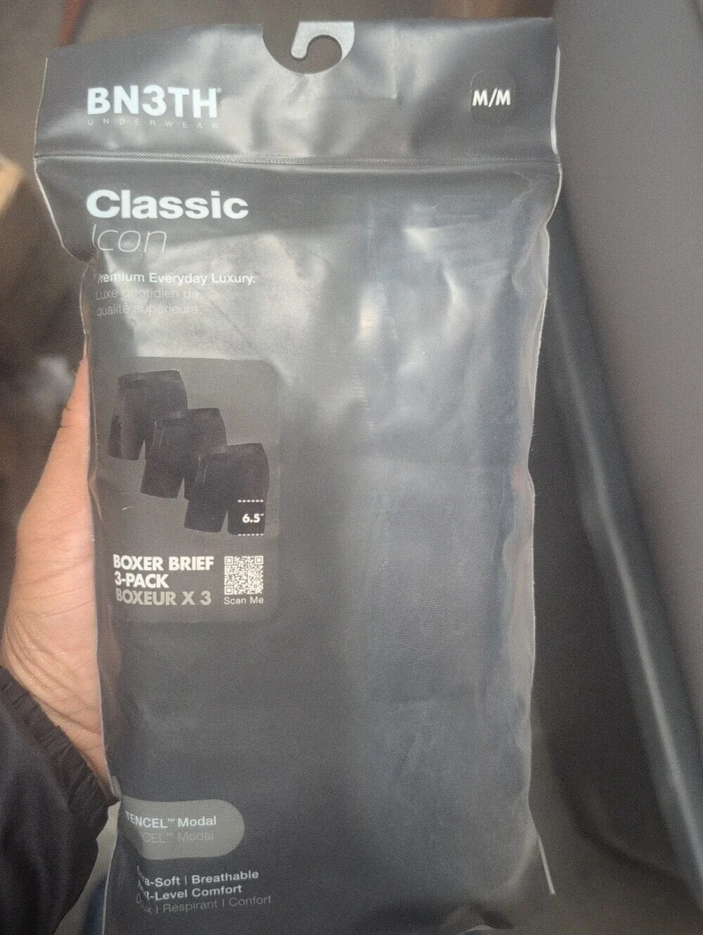 Men's BN3TH Classic Icon Black Boxer Briefs 3-Pack